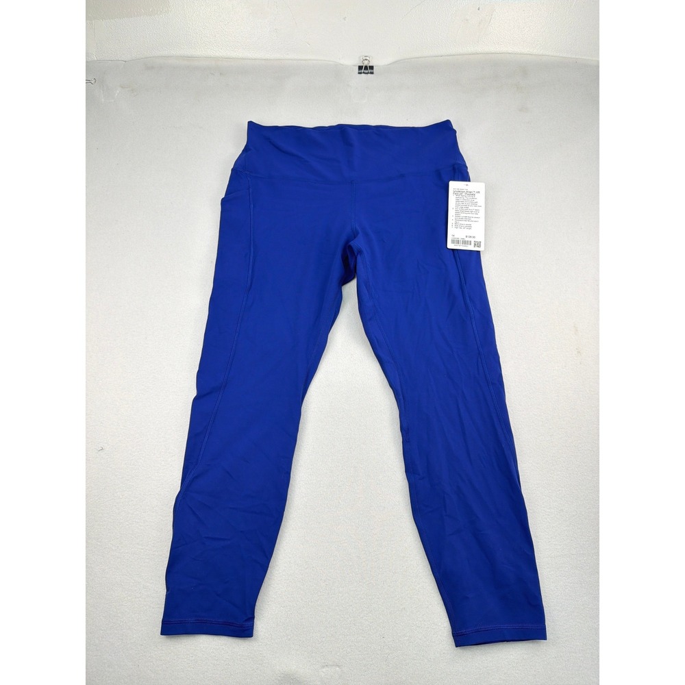 Lululemon Align HR Pant 25 Pockets Deep Sapphire Blue Nulu Leggings 14 LW5DCES